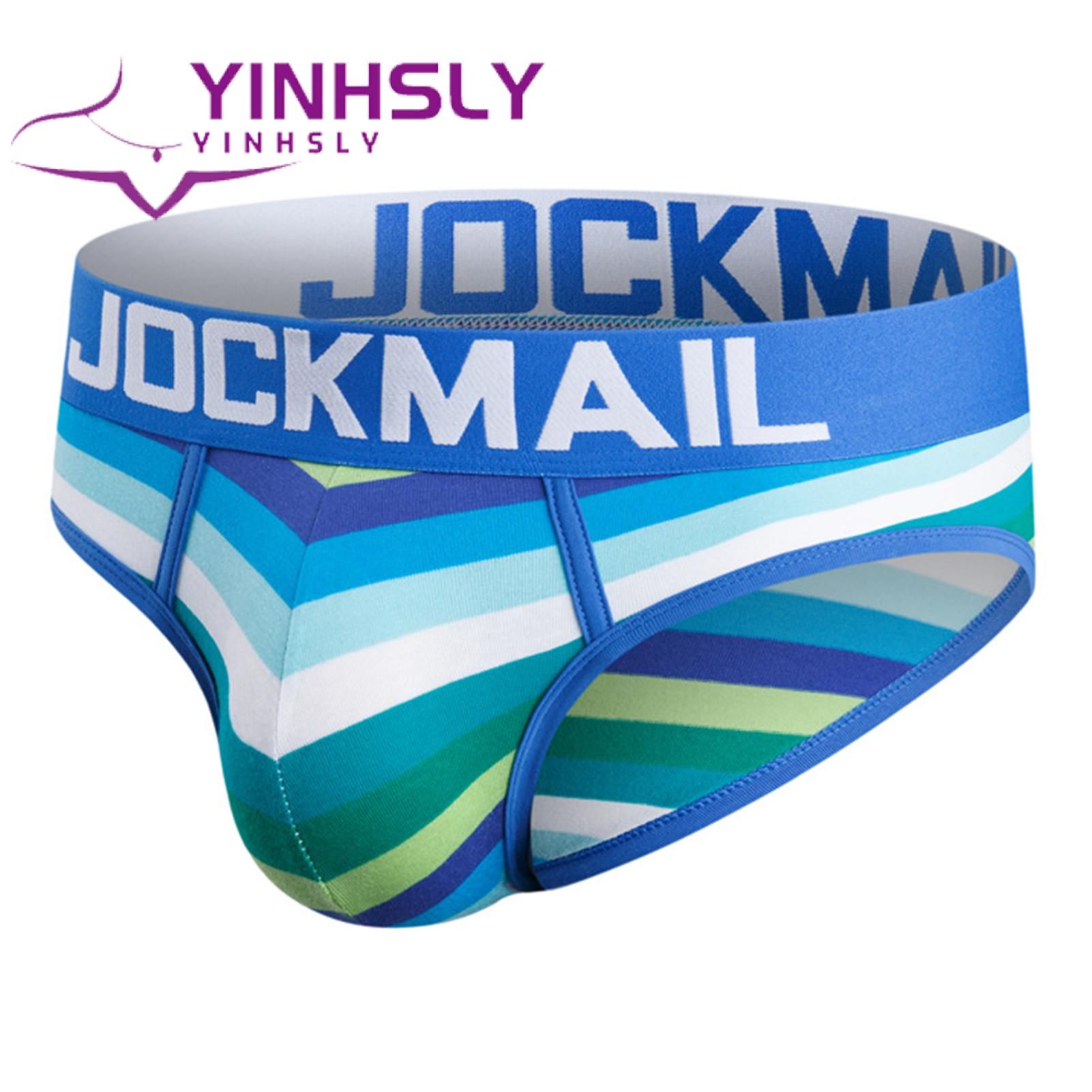 Men Underwear Close-fitting Young Teen's Rainbow Stripe Stretchy Briefs