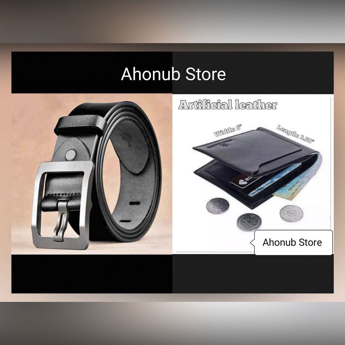 Black  Belt And  Black Wallet High Quality  Combo Offer Fore Men