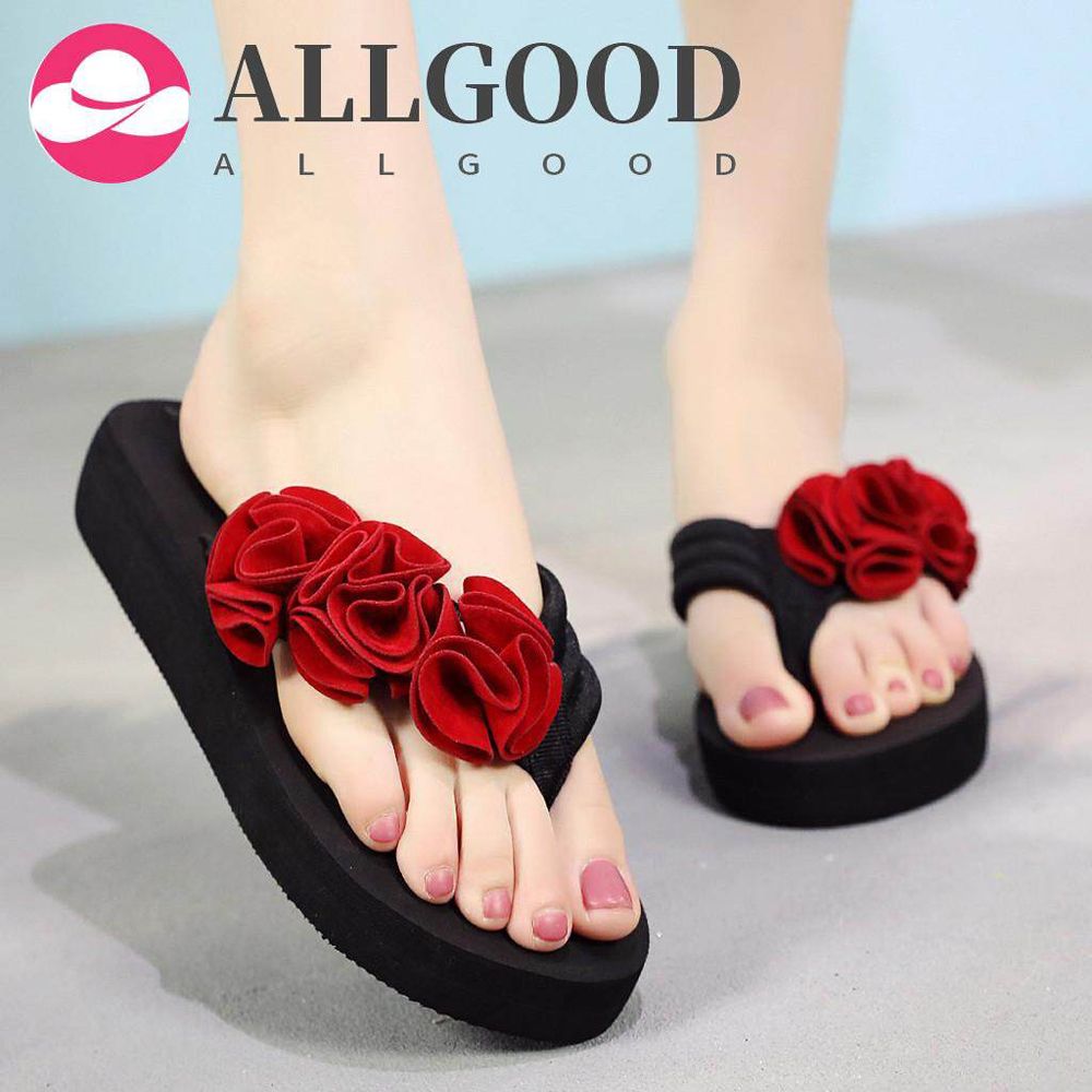 Womens Ladies Girls Korean Sandals for Women Summer Fashion Women's Flower Clip Toe Flip Flops Non-Slip Wedges Beach Slippers Women Casual Flat Shoes Fashion Shoes Work