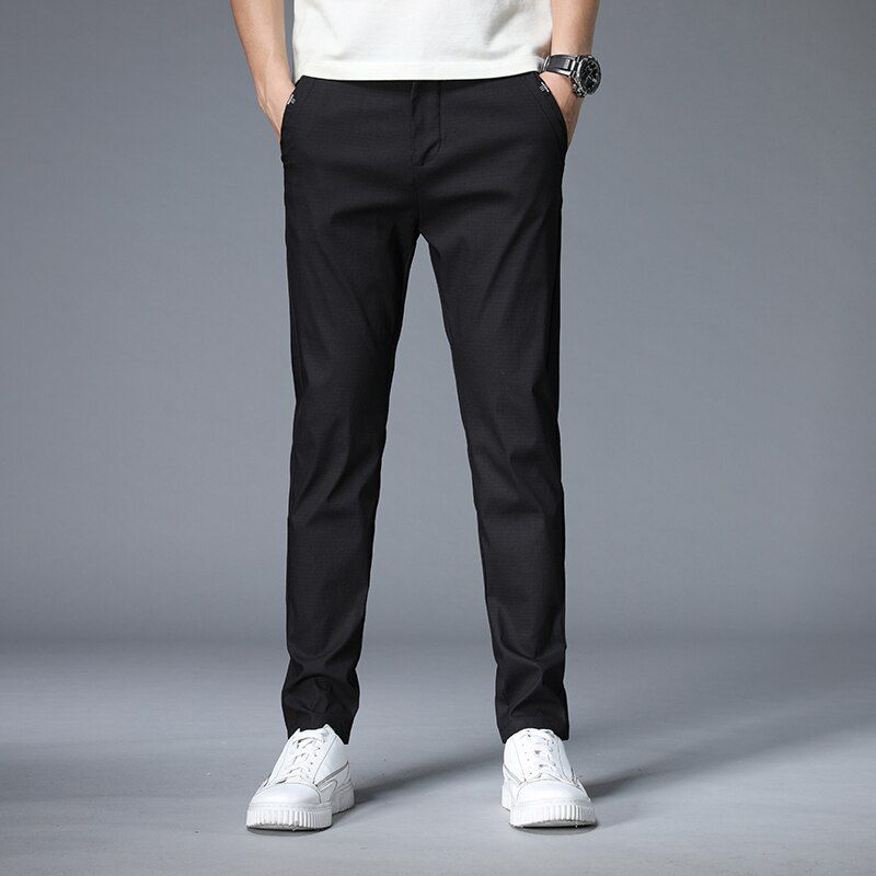 Autumn Winter New Casual Pants Men Cotton Slim Fit Thick Fashion Gray ArmyGreen Black Comfortable Trousers Male Clothing