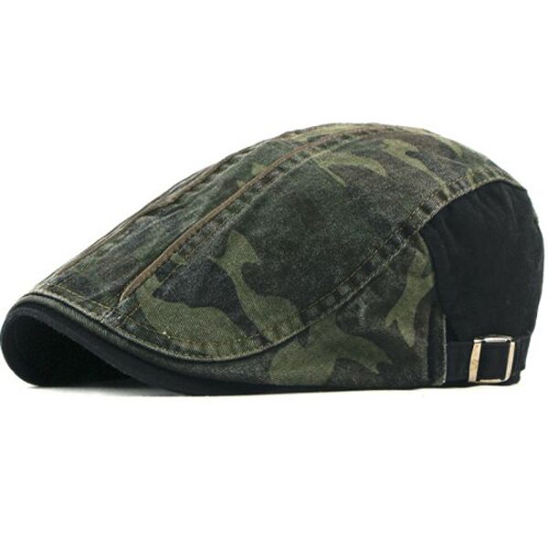 HT1837 Caps Autumn Hats for Men Camo Male Cotton Men Berets Adjustable Men Hats Cabbie Driver Flat Caps