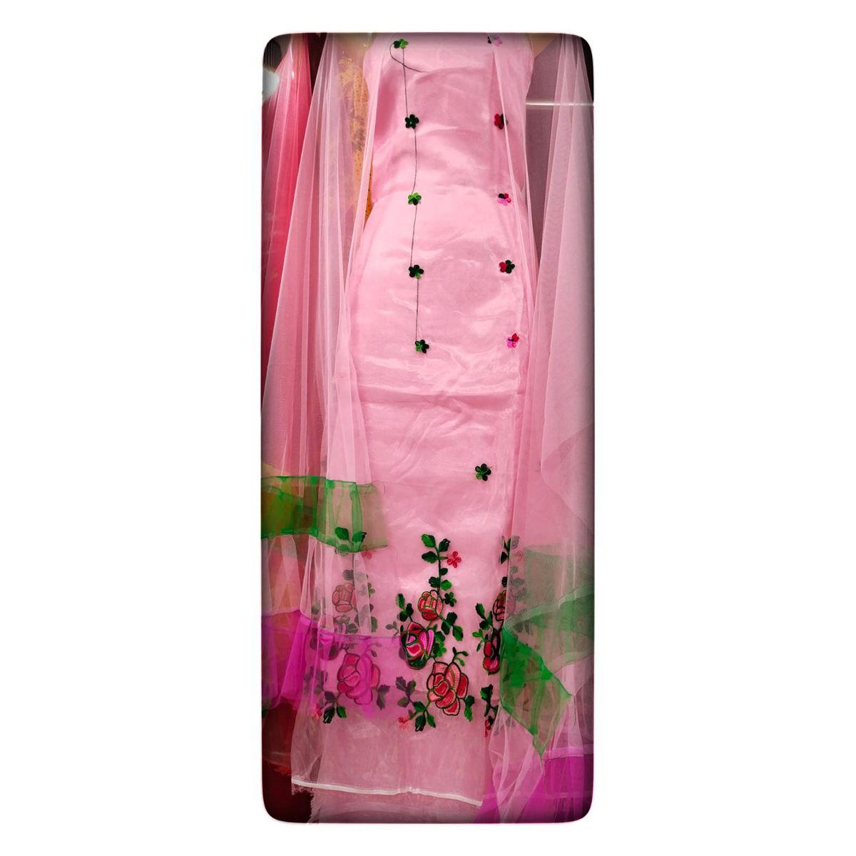 Pushpa Unstitched Half Silk Three Pieces for Women