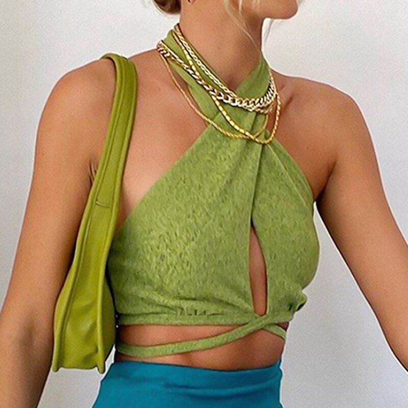 Women Halter Backless Floral Print Tank Tops Summer Female Casual Sleeveless Vest Tops For Daily shopping