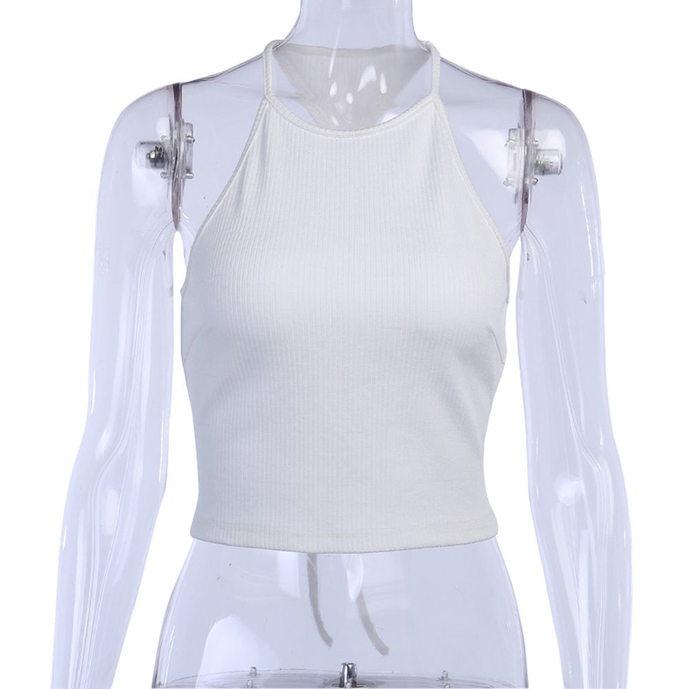 European and American Summer Sexy Slim Cross Straps Vest Women Halter Neck Bandage Vest Top