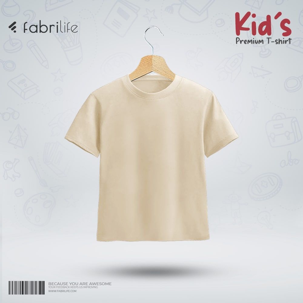 Fabrilife Kids Premium Blank T-shirt - Cream