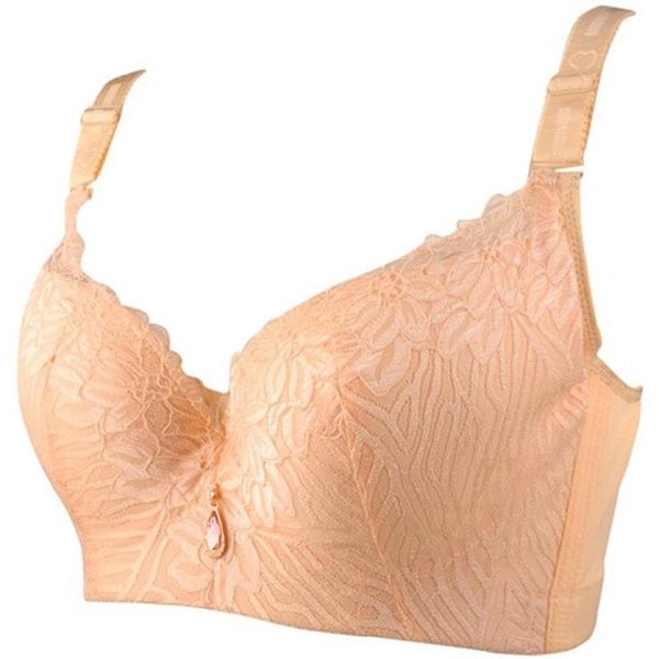 Hot  floral bra big size push up bra large Chest Deep V Brassiere Lace Bralette Large Cup Plus Size Bras For Women bh