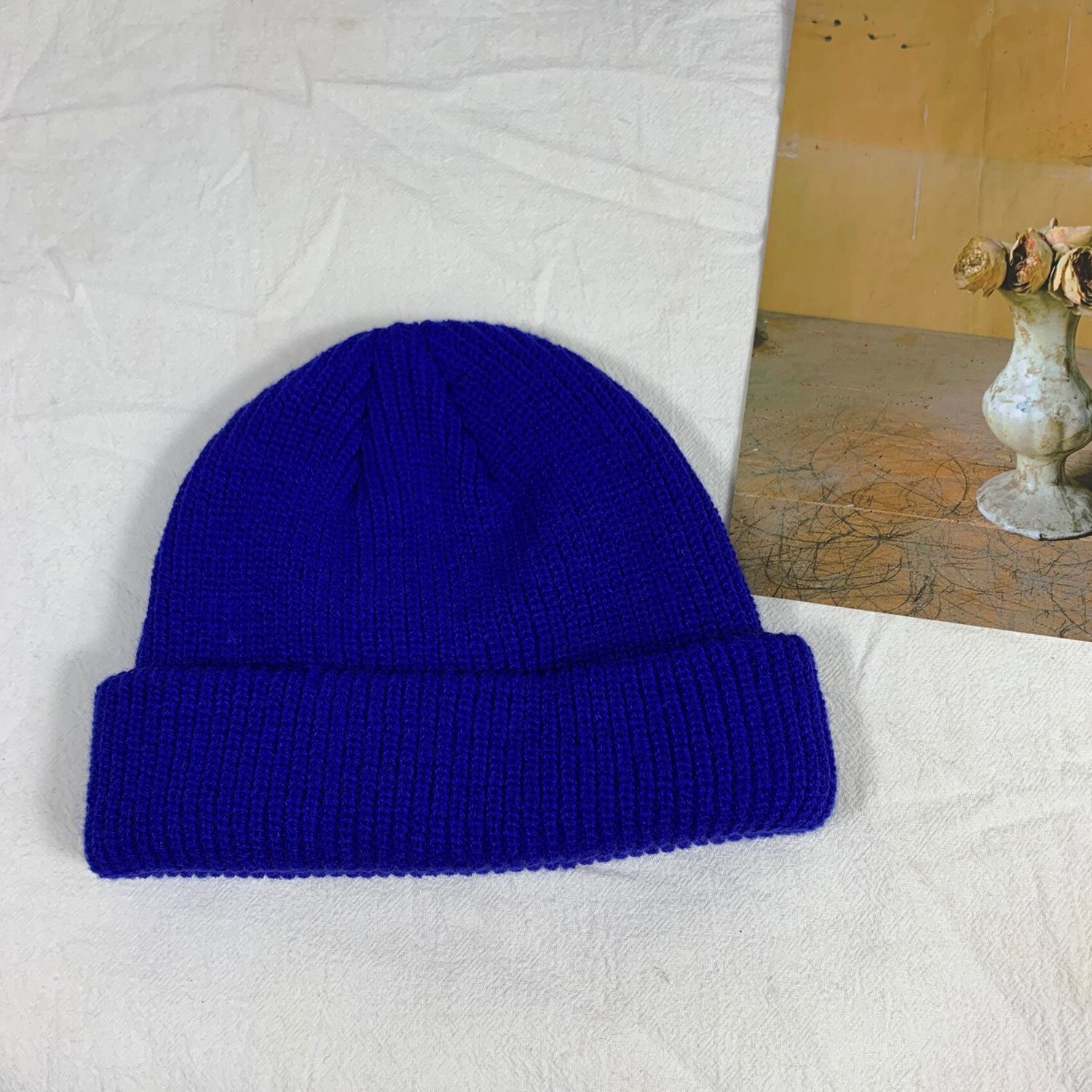 Knitted Hats for Women Skullcap Men Beanie Hat Winter Retro Brimless Baggy Melon Cap Cuff Docker Fisherman Beanies Hats For Men