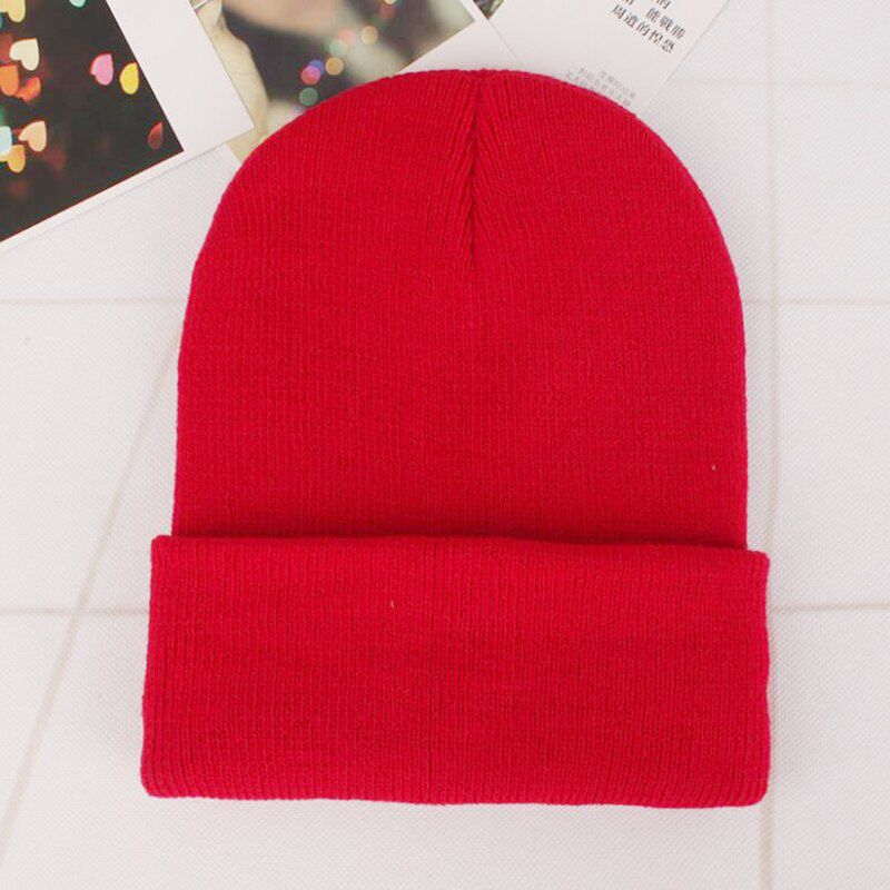 Billie Beanie Solid Hip-hop Skullies Bonnet Cap Figure Hat Casual Beanies Men Winter Warm Candy Color Knitted Hat