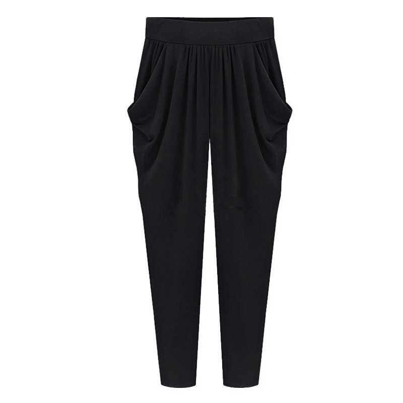 Plus Size Autumn Casual Woman Trousers Pleated Strechy Elastic Harem Pants Pantalon Femmes Calca Feminina