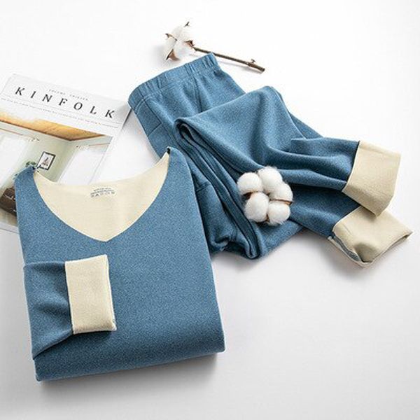 Thermal Underwear Set Women Long Seamless Winter Warm Comfortable Underwear Top Pullovers Mid Waist Leggings s Set