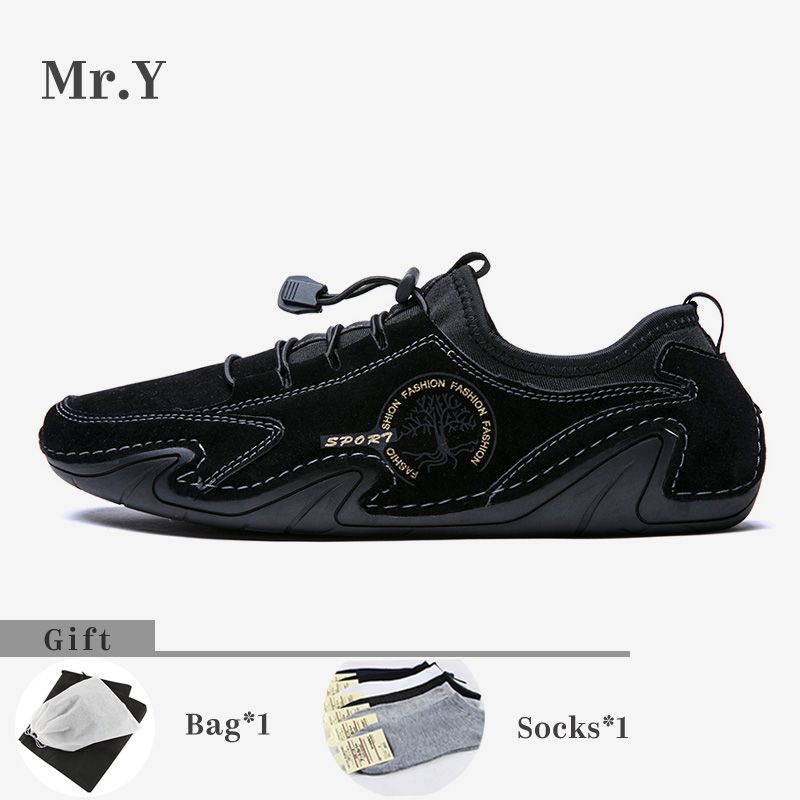 Size 38-48 Men Cow Leather Octopus Loafers Moccasins Shoes Casual Driving Shoes Slip-on Shoes for Men Kasut Lelaki(Beige,Black,Grey)