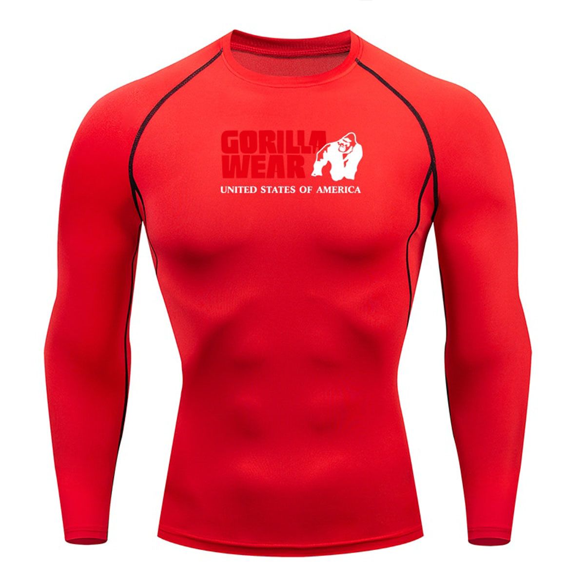 Men Compression Running T Shirt Fitness  Long Sleeve Sport tshirt Training Jogging Shirts Gym Gorilla Quick Dry rashgard