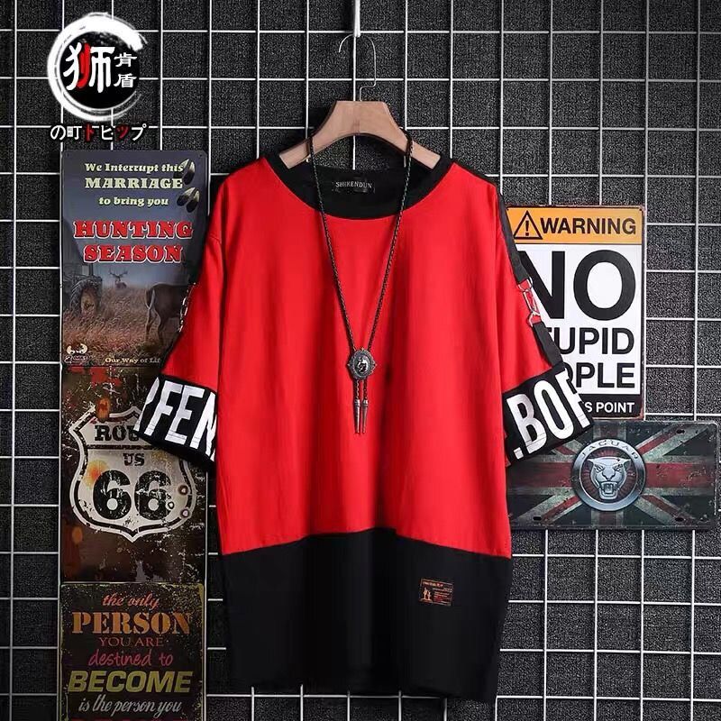Japanese Student Street Harajuku Patchwork Hoodies Letters Printed Men Oversize  p Hoodie Summer Hoodies Plus Size S-3XL