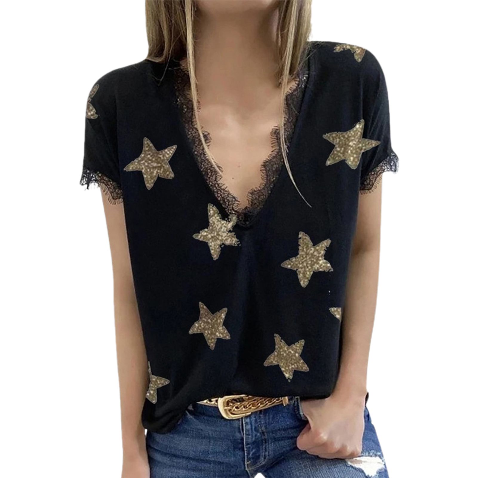 Women Pullover All Match Loose-fitting Loose-fitting T-shirt