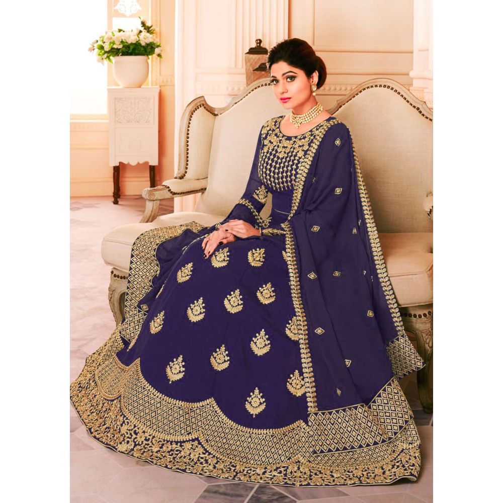 Multi Color Georgete Anarkoli Dress For Women