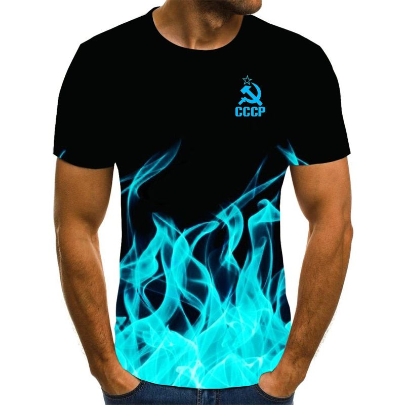 CCCP brand men's 3D T-shirt short sleeve men's T-shirt short sleeve solid men's loose t-shirt men's top XXS-6XL