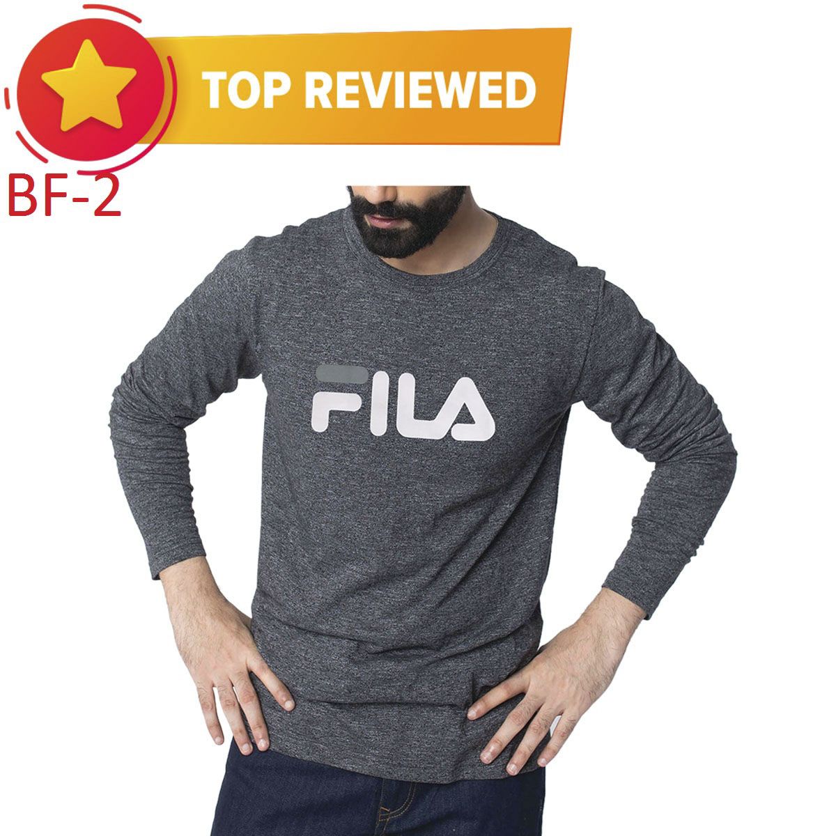 Fi La Cotton Long Sleeve T-shirt for Men