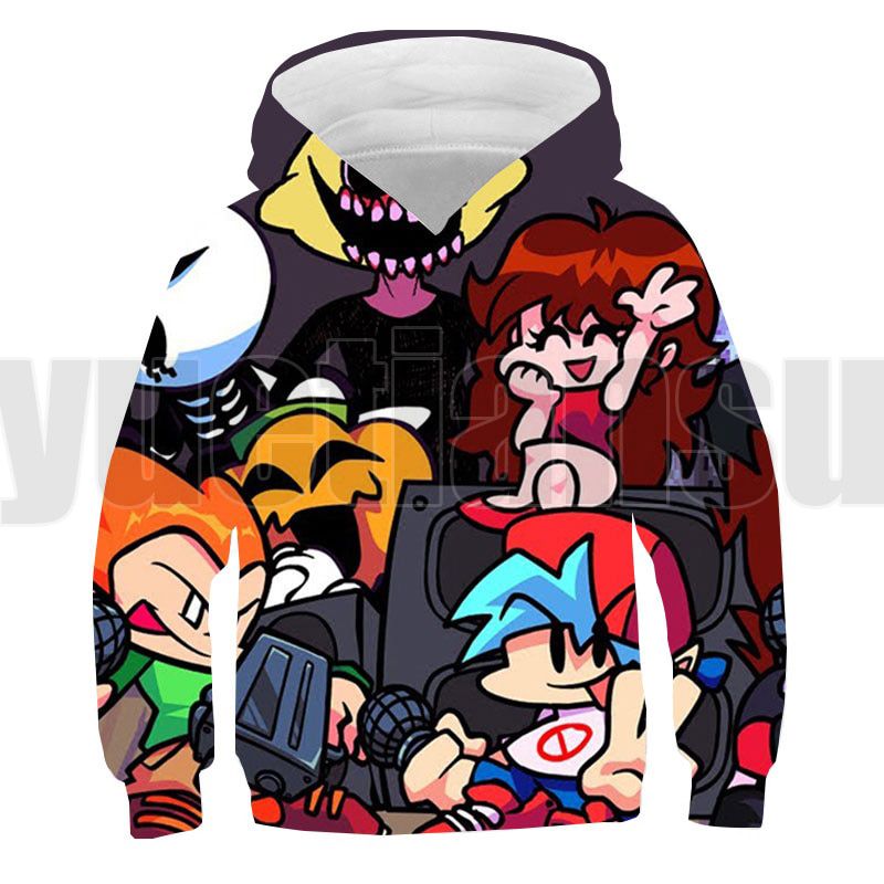 3D Print Clothes Friday Night Funkin Hoodie Men Streetwear Harajuku Children Game Anime Oversize Pullover Sweatshirt