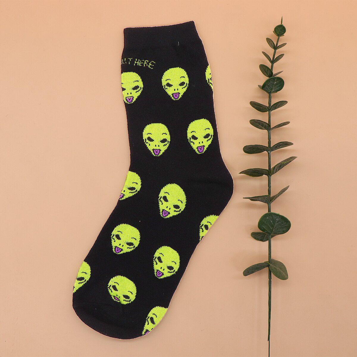 Fashion Unisex Cartoon Cat Art Funny Alien Planet Comfortable Autumn Winter Creative Warm Cotton Halloween Party Socks