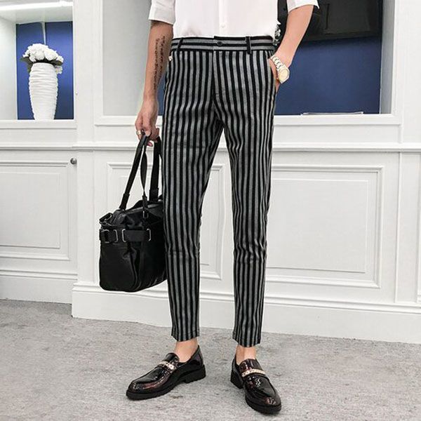 2021  clothing Men's spring Leisure stripe Business suit pants/Male slim fit Business suit pants casual suit trousers S-5XL