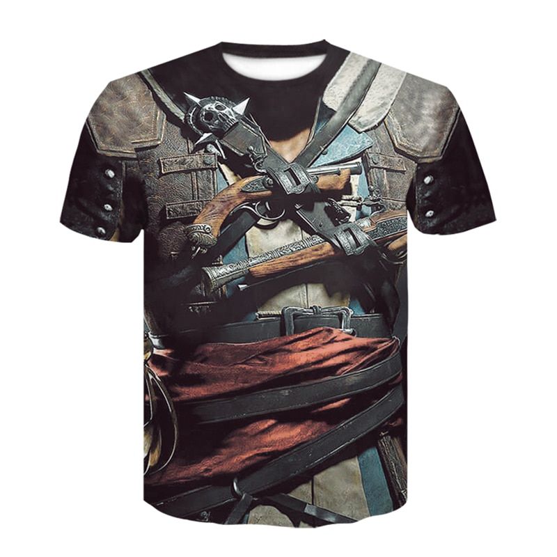 Men's Women's Skull T-shirt Fashion Summer Short Sleeve Ghost Rider Cool T-shirt 3D Printing Top Harajuku Street T-shirt