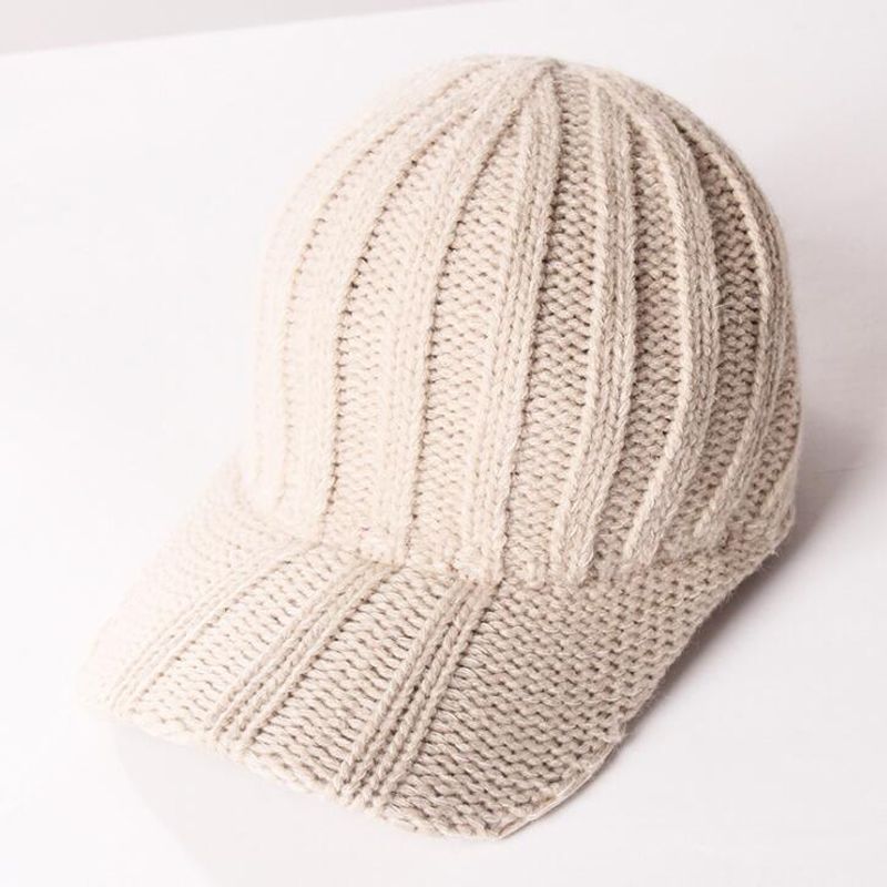 2019 Warmer Knitted Design Winter Baseball Solid Color Men Women Thicken Warm Hats