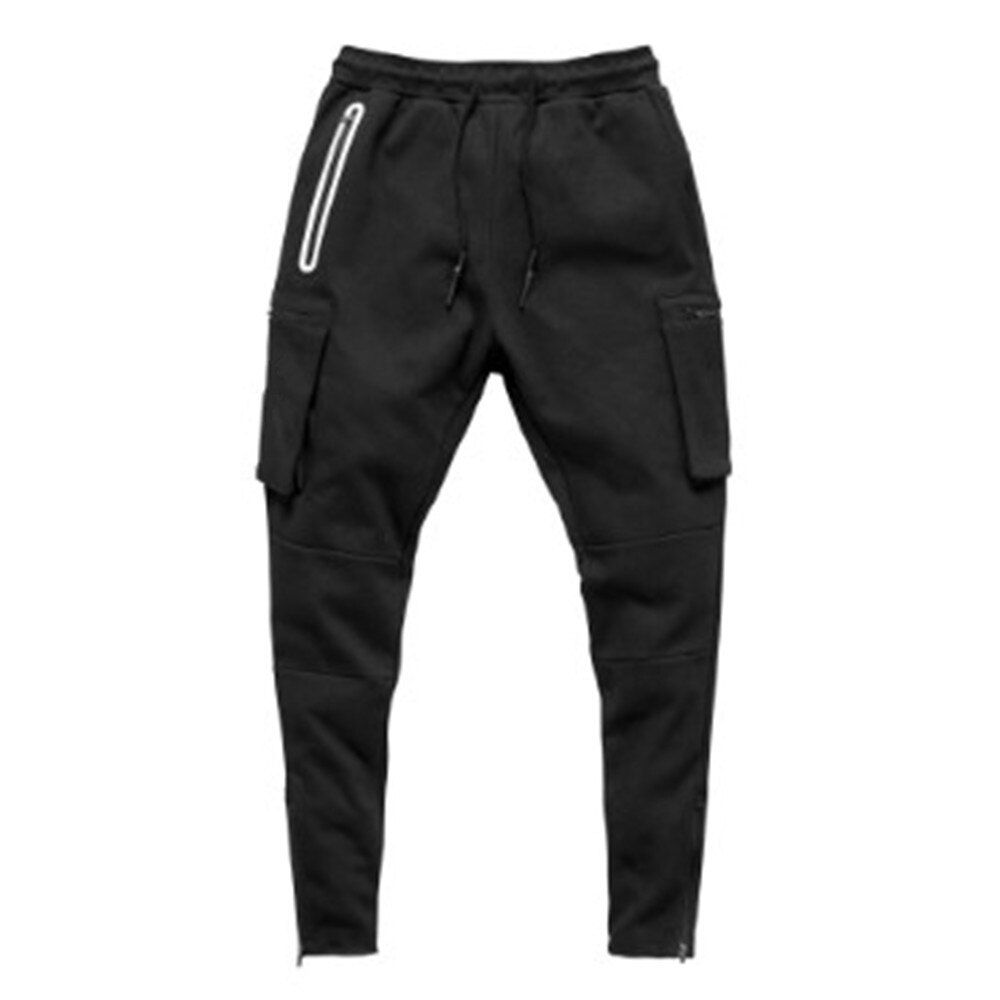European  American Srts Cargo Pants Men's  Fitness Sweatpants Running Training Pants Male Fashion Zipper Trousers