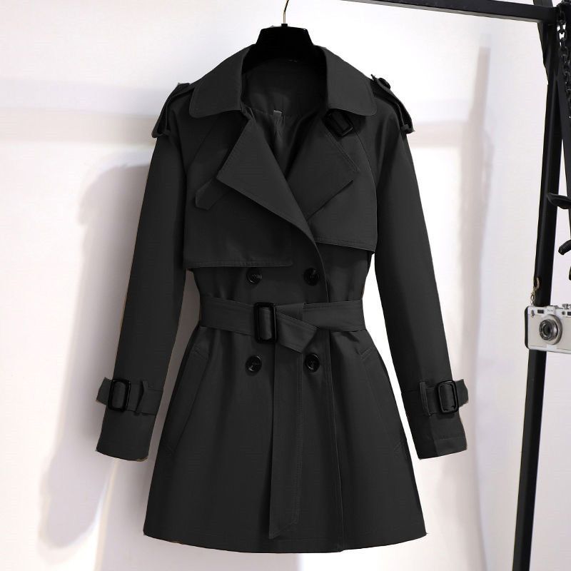 New Autumn Winter Women Trench Coats Korean Casual Loose Lapel Ladies Windbreaker Long Section Belt British Style Short Overcoat