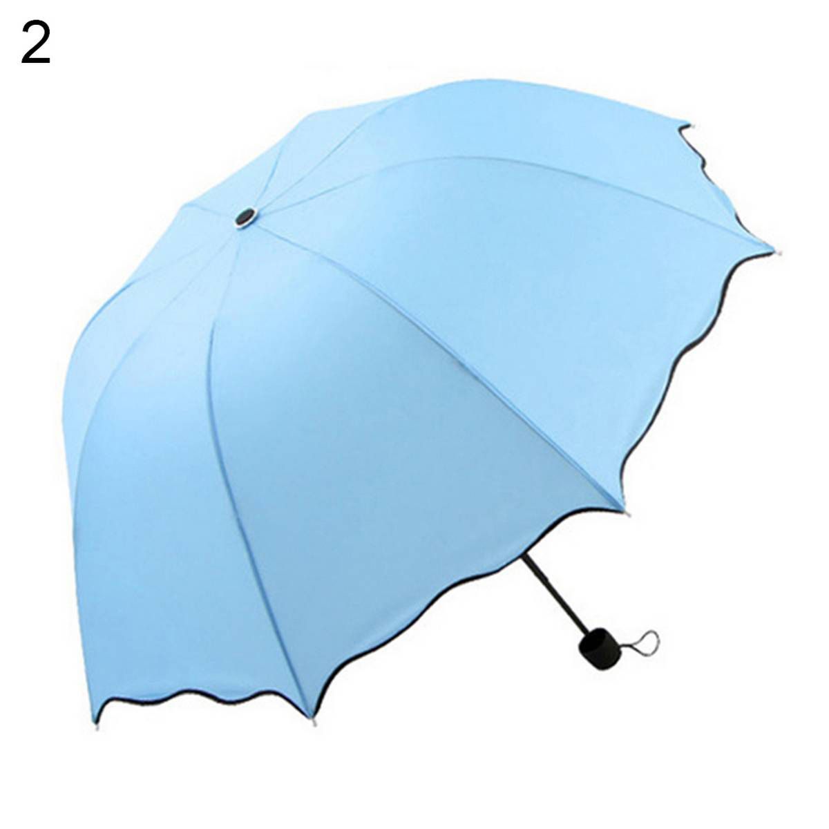 Women Lotus Leaves Anti UV Dome Parasol Outdoor Sun/Rain Folding Umbrella
