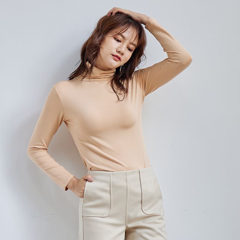 Yfashion Women's Blouse warm ing solid color long-sleeve Bottoming shirt