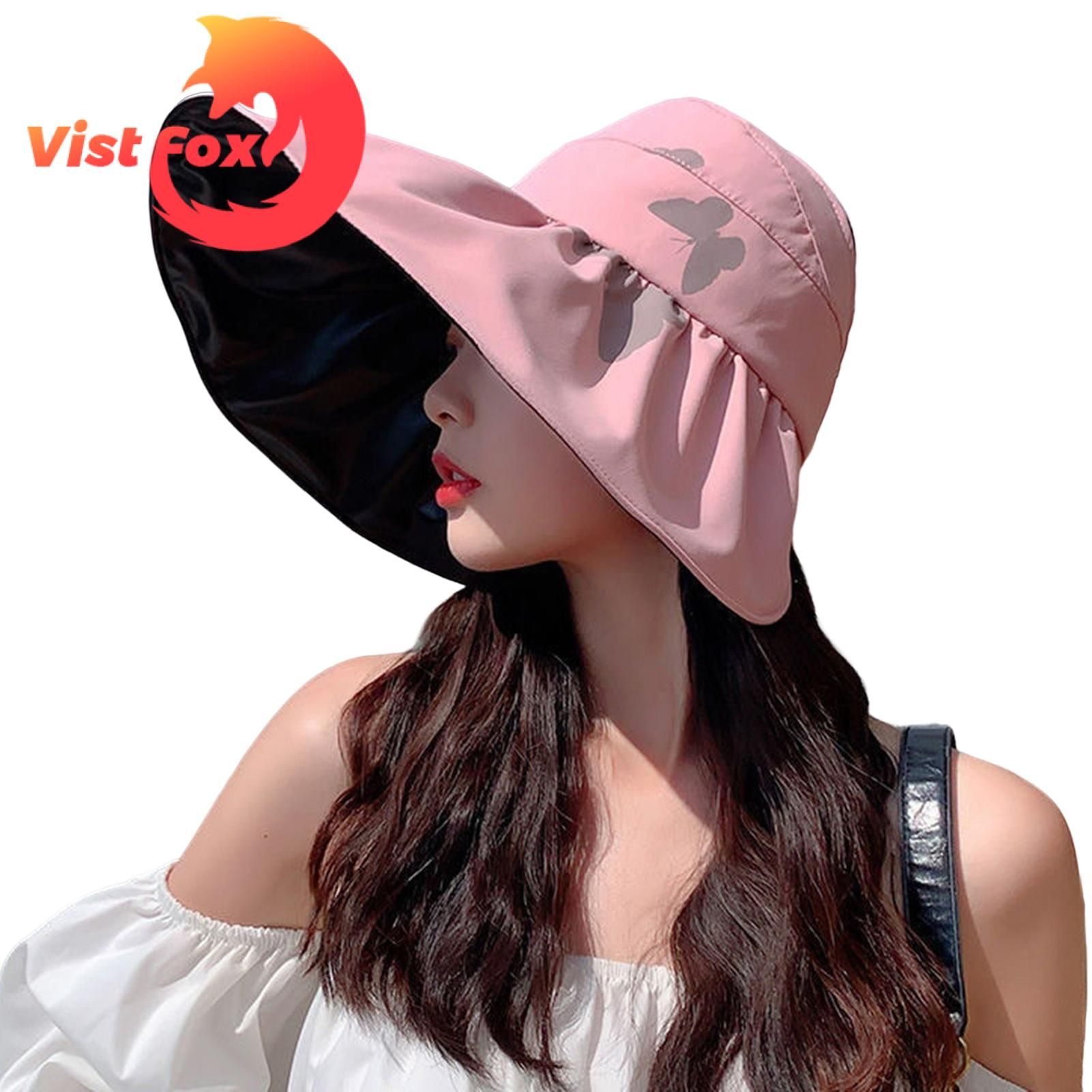 Vist Fox Fisherman Hat Anti-UV Butterflies Pattern Floppy Beh Hat