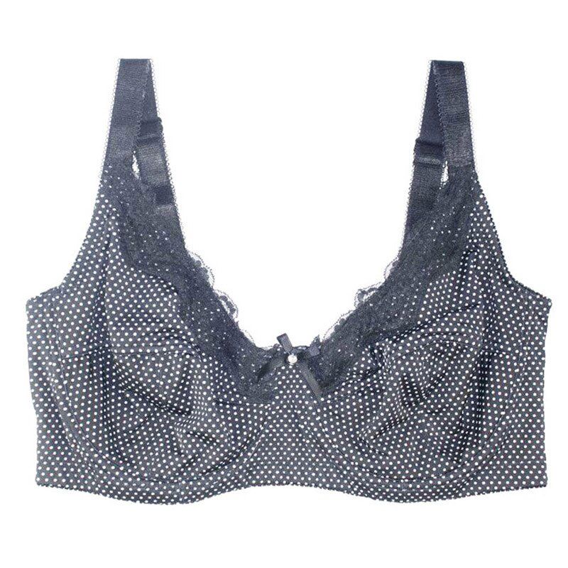 Mierside D0295 Fashion Polka Dot Women's Bra Plus size Bra Lingeries  Gray/Black/Brown C/D/DD/DDD/E/F/G
