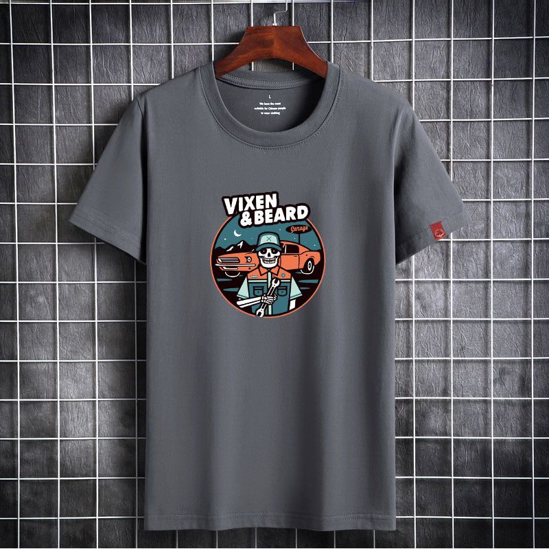 T Shirt Fashion Men Summer Short Sleeve Cotton T-shirt Pattern Simple Style Plus Size S - 6XL White Men Clothing