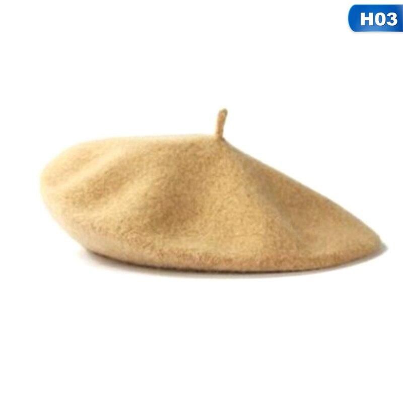 【ALLGOOD】Women Sweet Warm Wool Winter Beret French Artist Beanie Hat S Cap Solid Hats