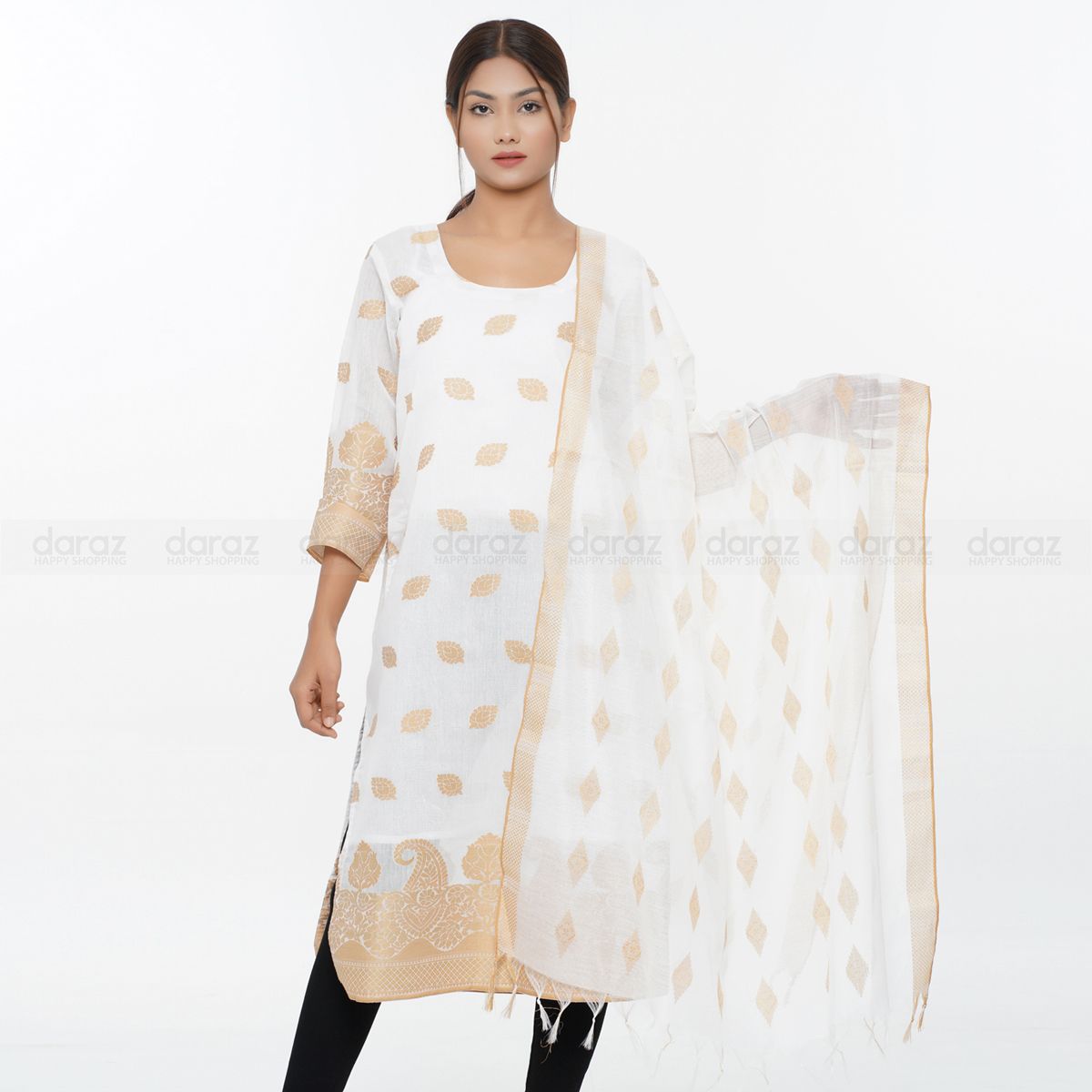 Jamdani katan 2 piece Kameez and orna with beautiful design