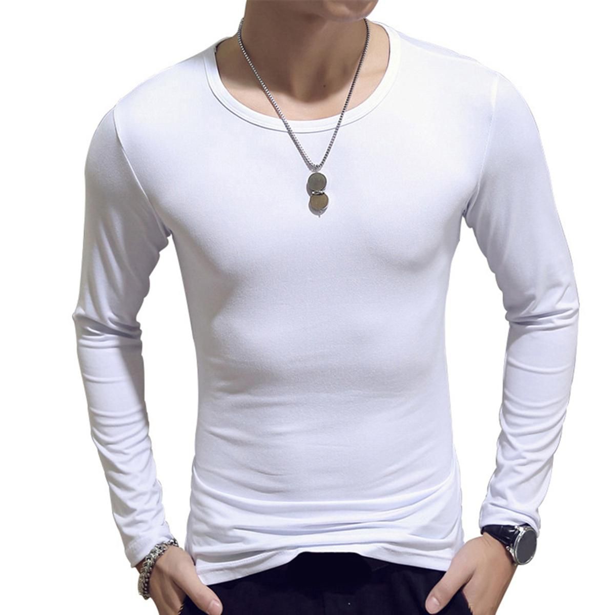 T-shirt Casual O Neck Long Sleeve Slim Sports Top for Outdoor