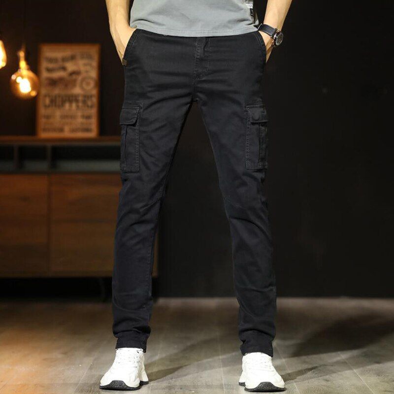 HALACOOD Brand Fashion Men's Sideckets Cargo Harem Pants Black Casual Male Joggers Trousers Fashion Casual Streetwear Pants