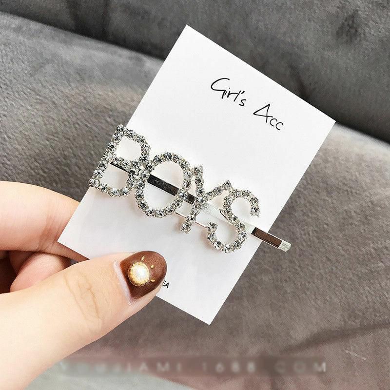 【ALLGOOD】Simple Sweet Letter Pearl WorSmiling Face Hair Clip Hairpins Girl Jewelry Accessories
