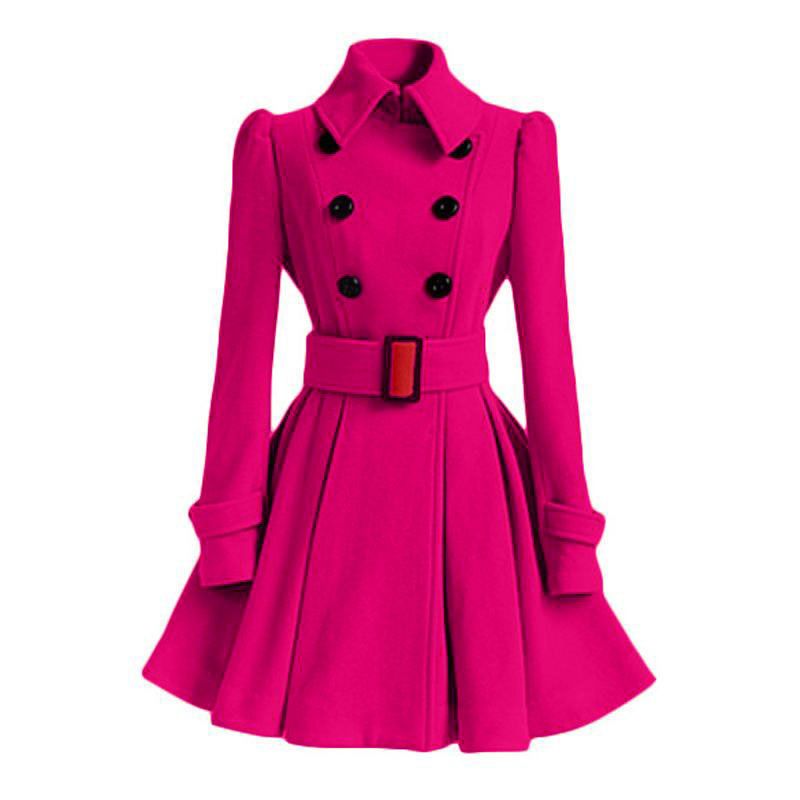 New Fashion Classic Winter Thick Coat Europe Belt Buckle Trench Coats Double ed Outerwear Casual Ladies Dress Coats