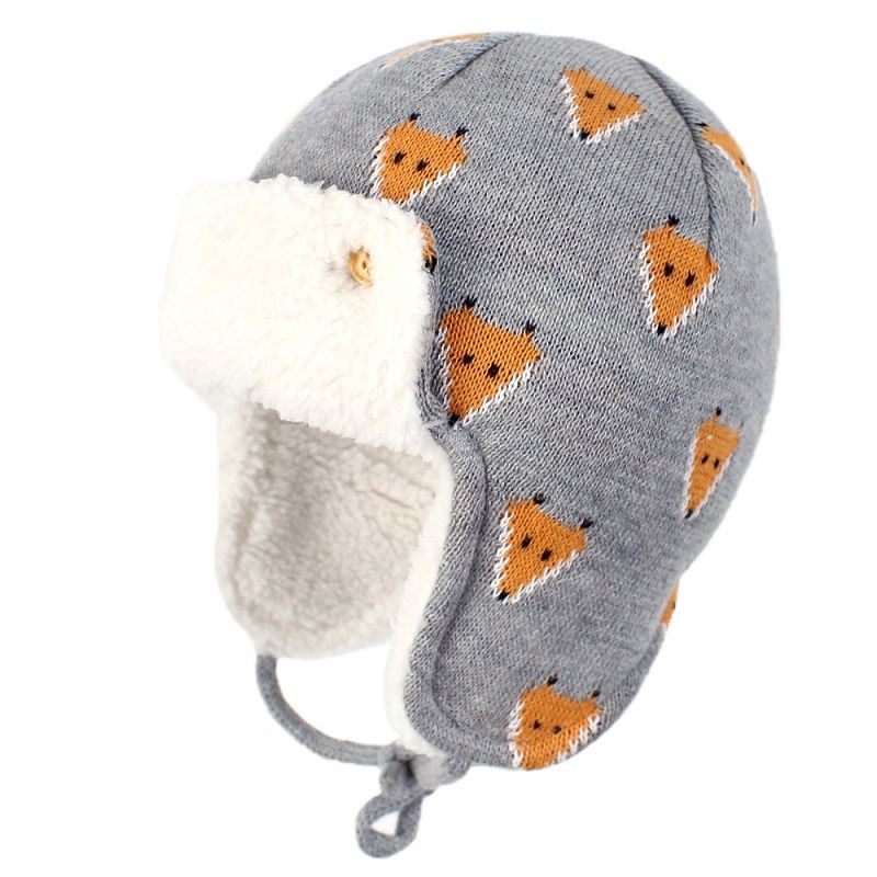 Connectyle Toddler Infant Girls Kids Winter Skull Hat Cute Cartoon Cotton Fleece Lined Windproof Earflap Warm