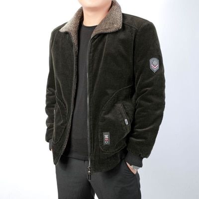 DIMUSI Winter Men's Bomber Jacket Fashion Man Corduroy Cotton Warm Padded Coats Casual Outwear Thermal Jackets Mens Clothing