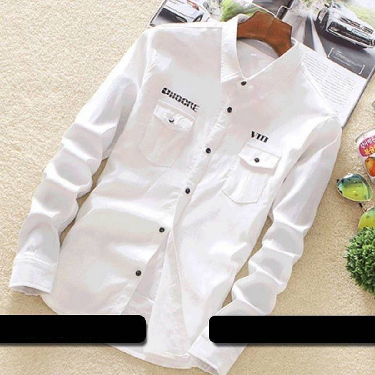 White Cotton Full Sleeve Casual Shirt for Men