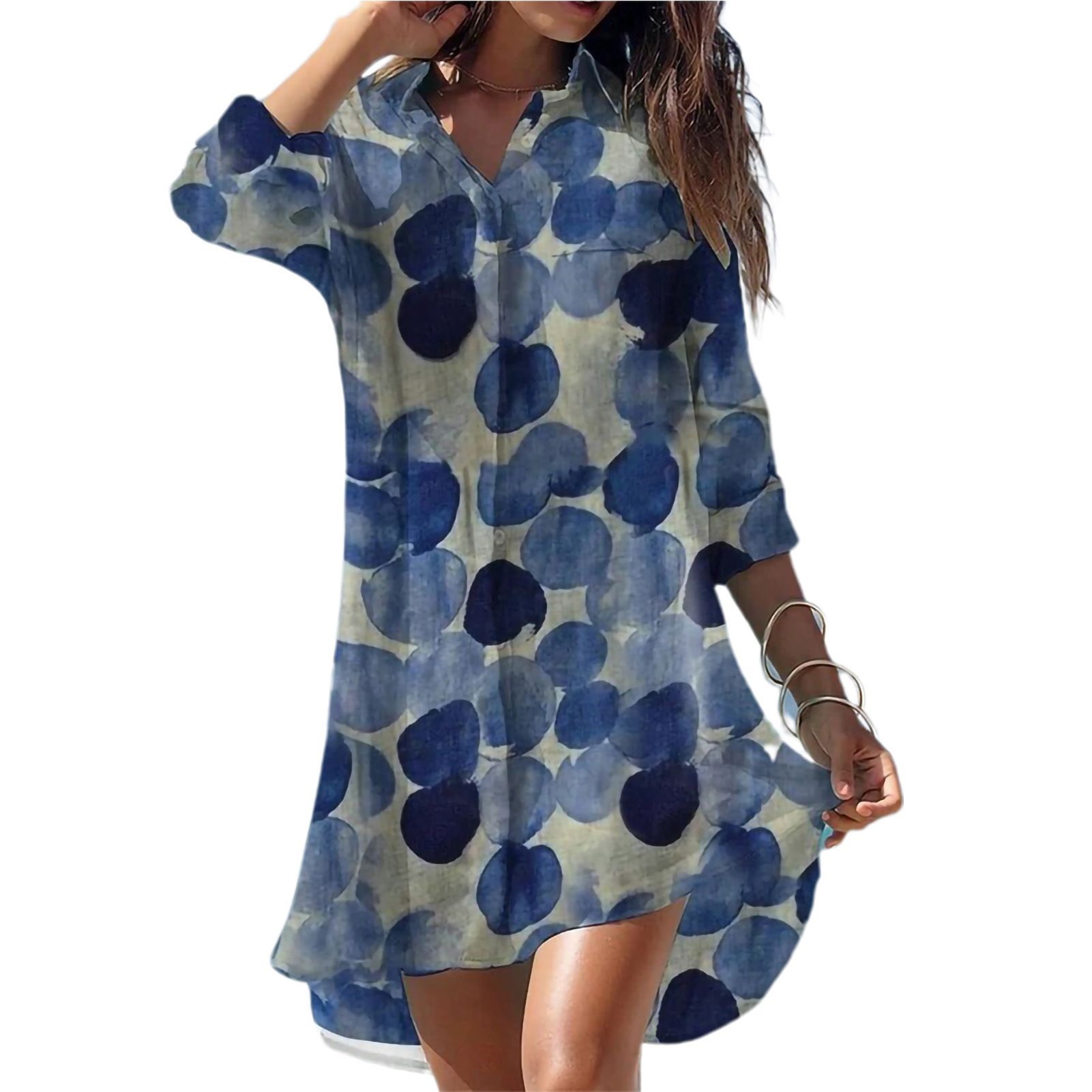 Women Dress Fashion Print Tament Loose-fittingni Dress