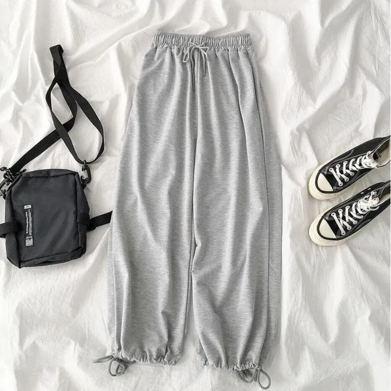 Casual Pants Women Drawstring Korean Style Loose Harem Trousers Ankle-length Streetwear Vintage Kpop Daily Retro Leisure Fashion