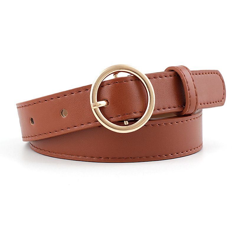 Loldeal 2.3x105cm New Multi-Color Belt Women's Fashion Round Buckle Casual Decorative Dress Jeans Belt