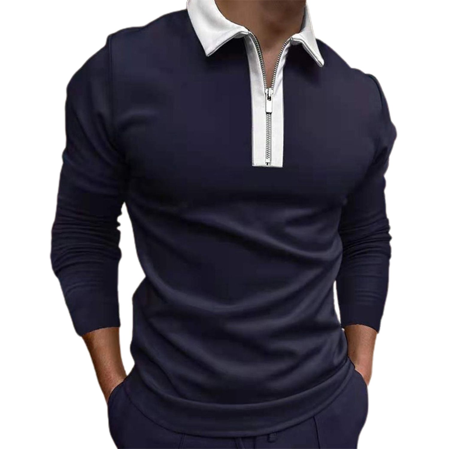 Pullover Skinny Contrast Color Stretchy Shirt