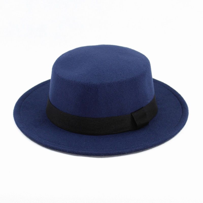 Women Fall Winter Vintage  Bucket Classic Retro Jazz Ladies Female Fashion  Top Hat Fedoras Cotton Felt Caps Flat Casual Girl