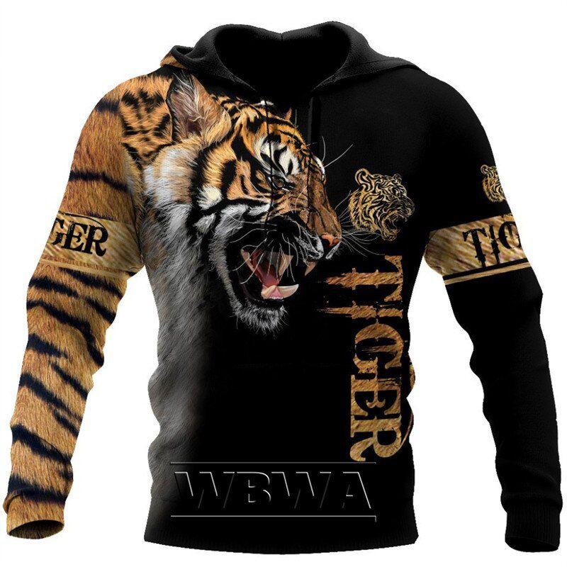 Spring AndAutumn Men's Street Warrior Tattoo Fashion Sports Suit Oversized Hoodie Printing Wolf Hoodie Casual Sweatshirt ​Jacket