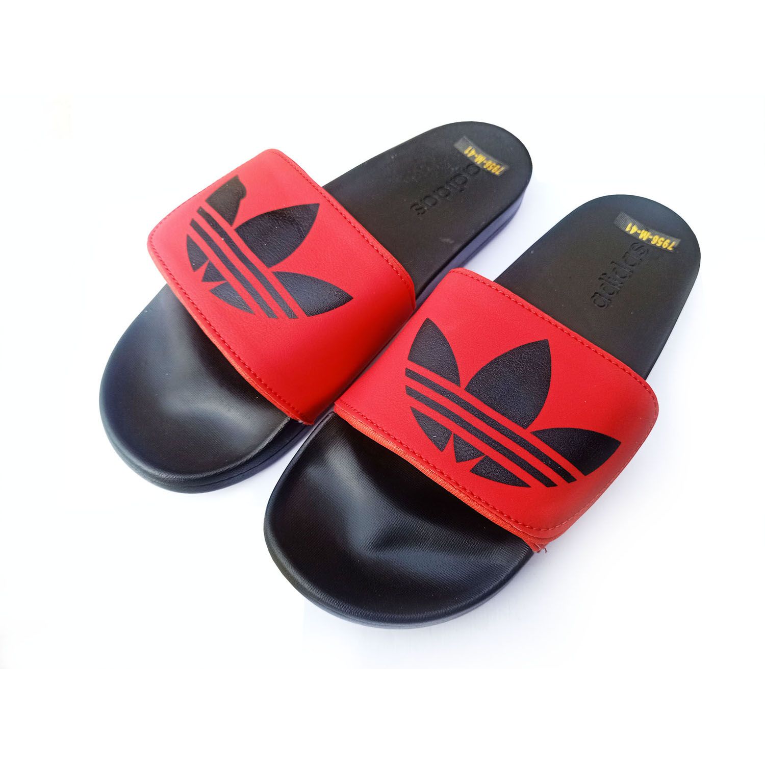 Fashionable Rubber Slides for Men (Color: Red)