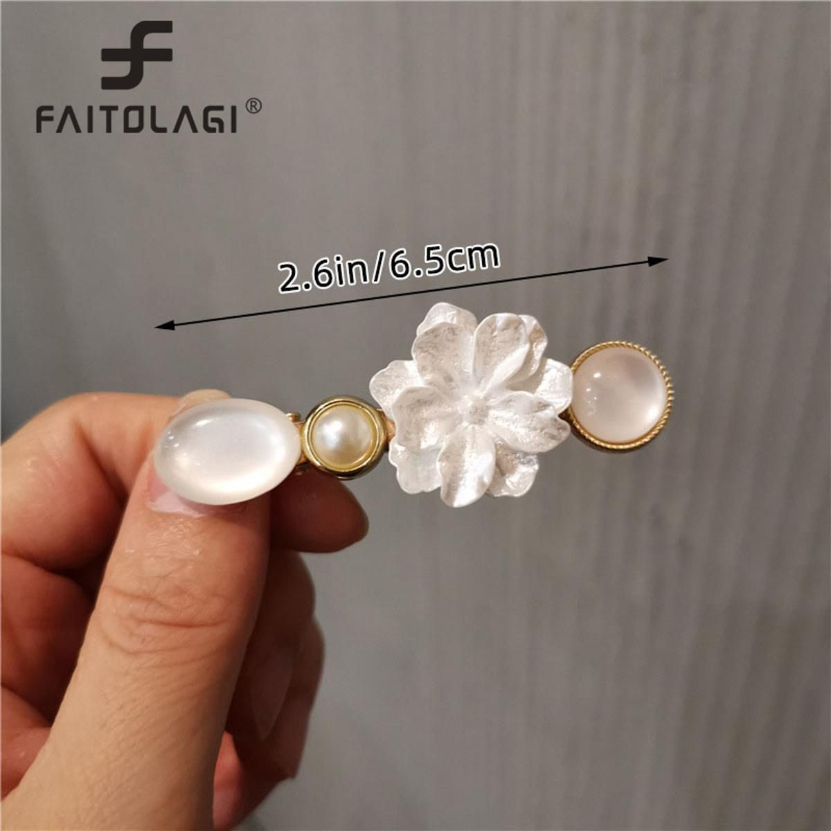 White Pearl Crystal Elegant Hair Clips for Women Korean Style Flowers Hairpins Fashion Girls Hair BB Clips